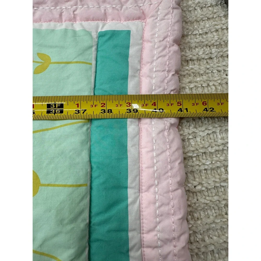 Cloud Island Baby Quilt Woodland Deer Rabbit Pink Nursery Blanket 33x42 Kids Toy